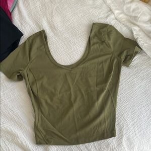 Lululemon Athletica Olive Crop Top